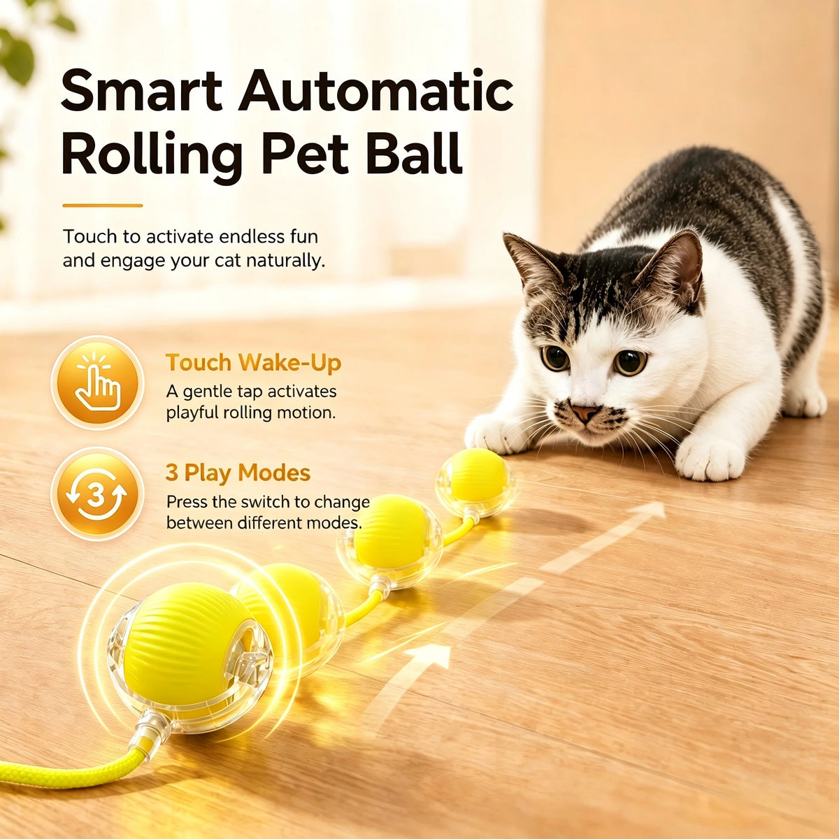 Smart Rolling Cat Ball – Self-Moving Interactive Toy