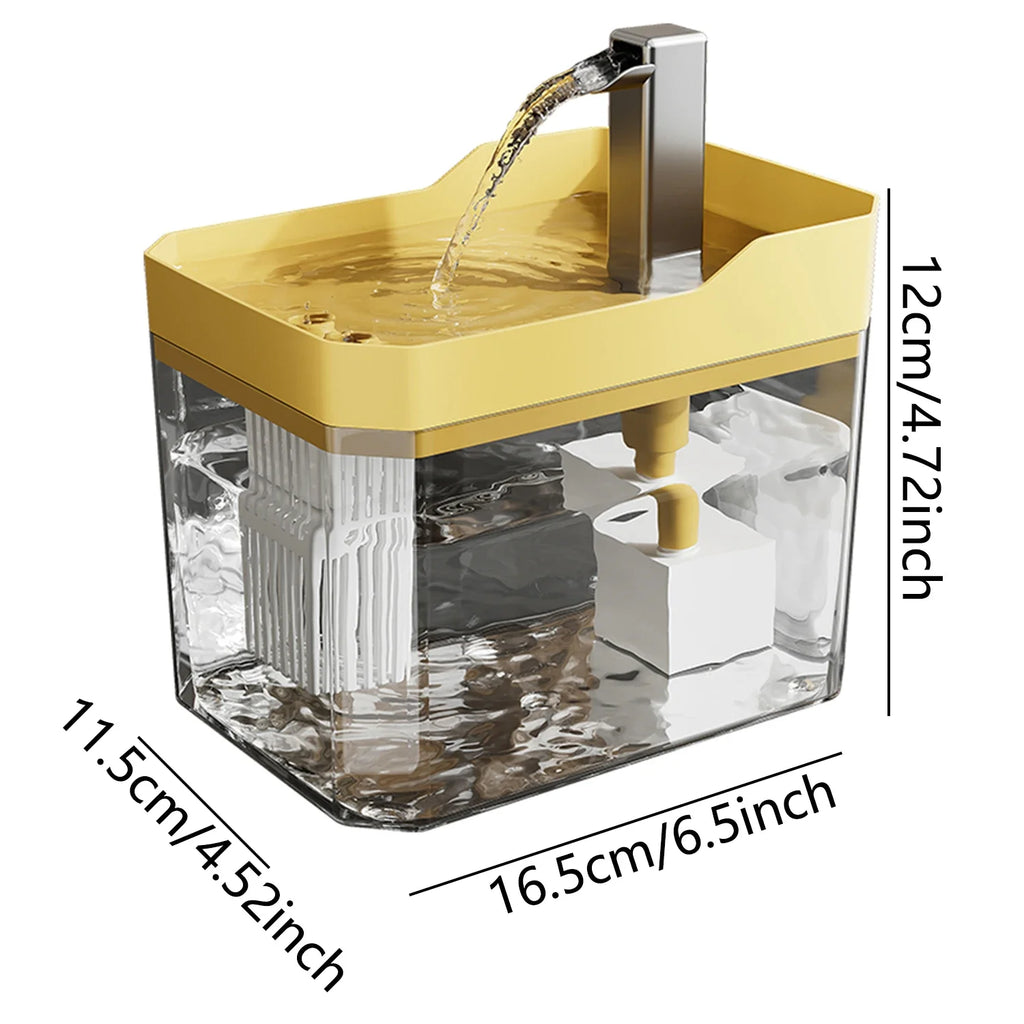 Crystal Flow Cat Water Fountain – 1.5L Auto-Filter