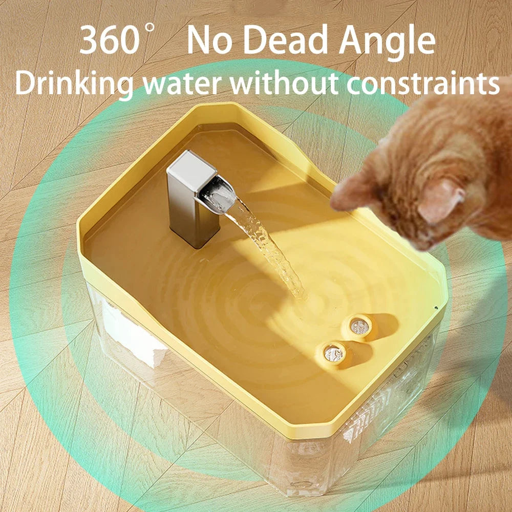 Crystal Flow Cat Water Fountain – 1.5L Auto-Filter