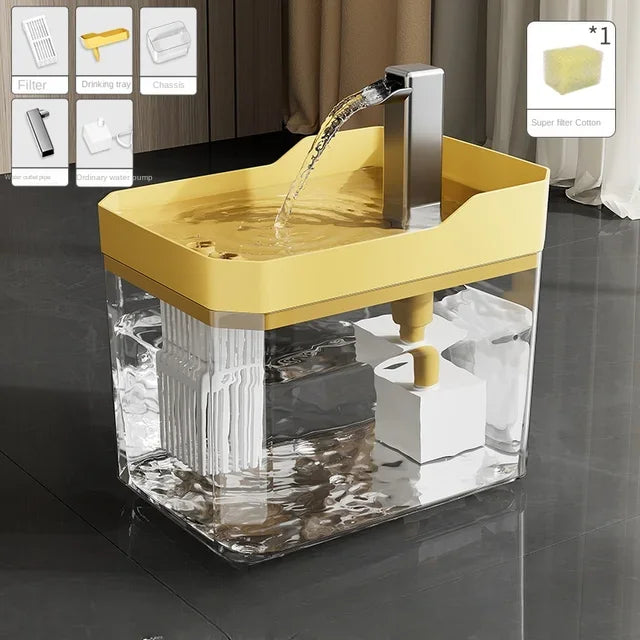 Crystal Flow Cat Water Fountain – 1.5L Auto-Filter